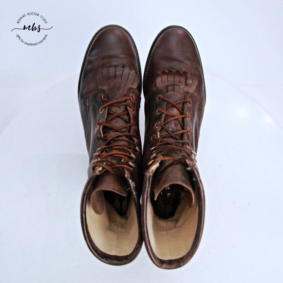 Avonite Hypalon Roper Lace Up Kilties Cowgirl Boots Brown Women 10.5* - Picture 11 of 12